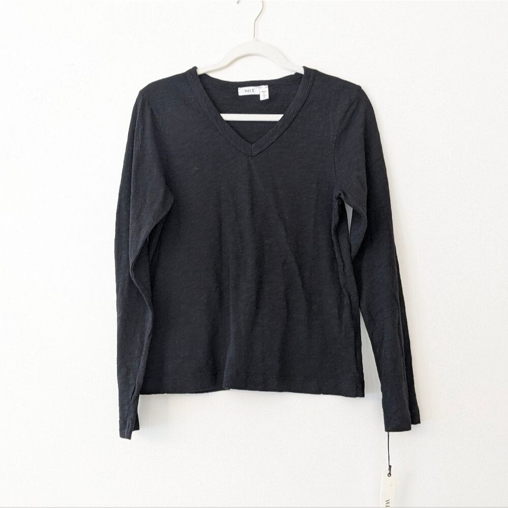Wilt V neck long sleeve tee shirt cotton made in USA new with tags